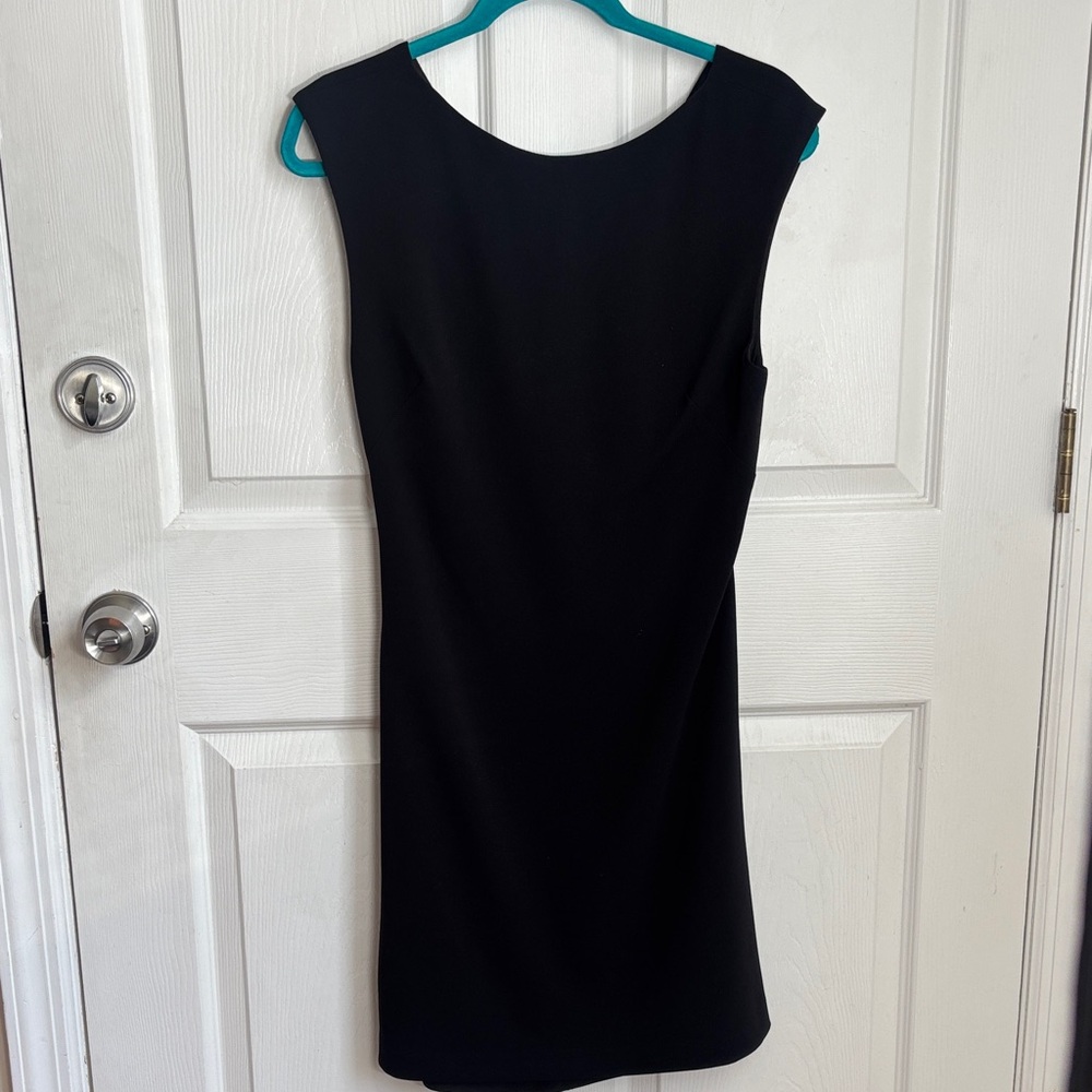 Theory Black Open Back Mini Dress Size 6 Triacetate Made in the USA